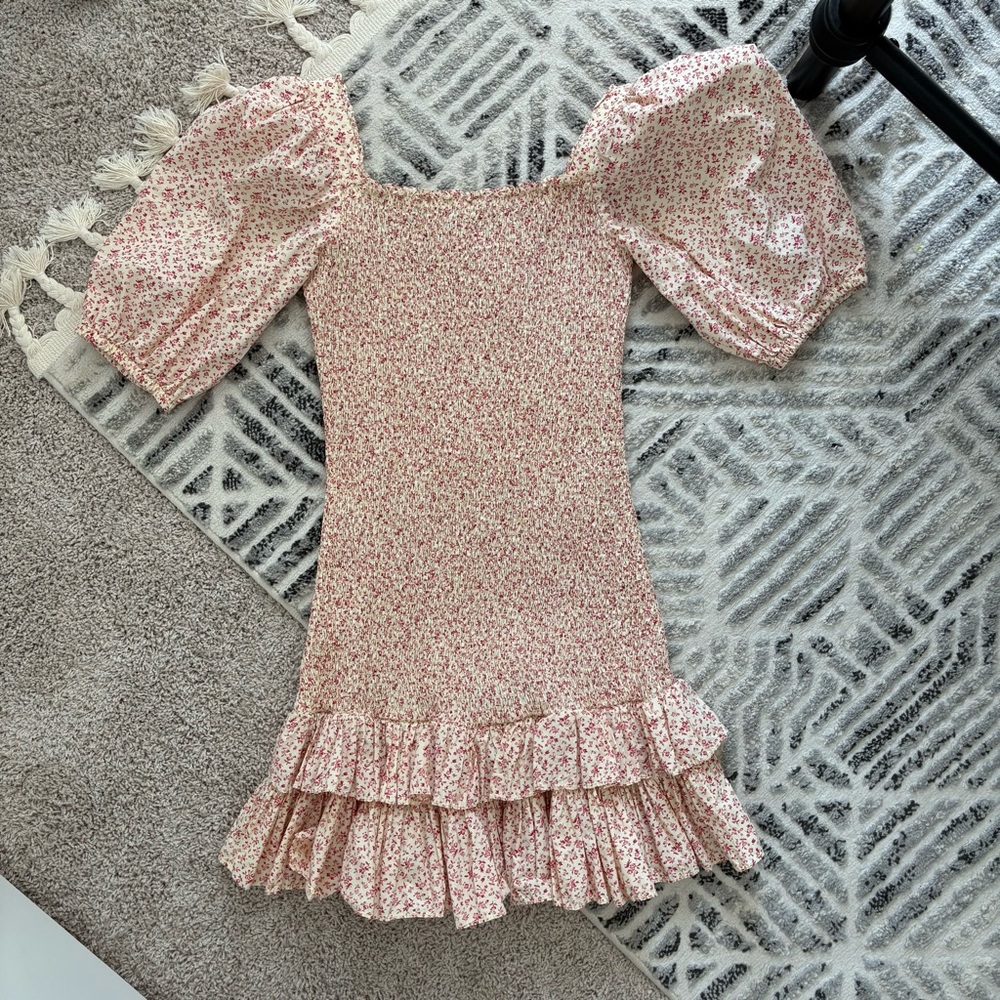 ByTiMo smocked floral puff sleeve dress size M - Picture 11 of 11